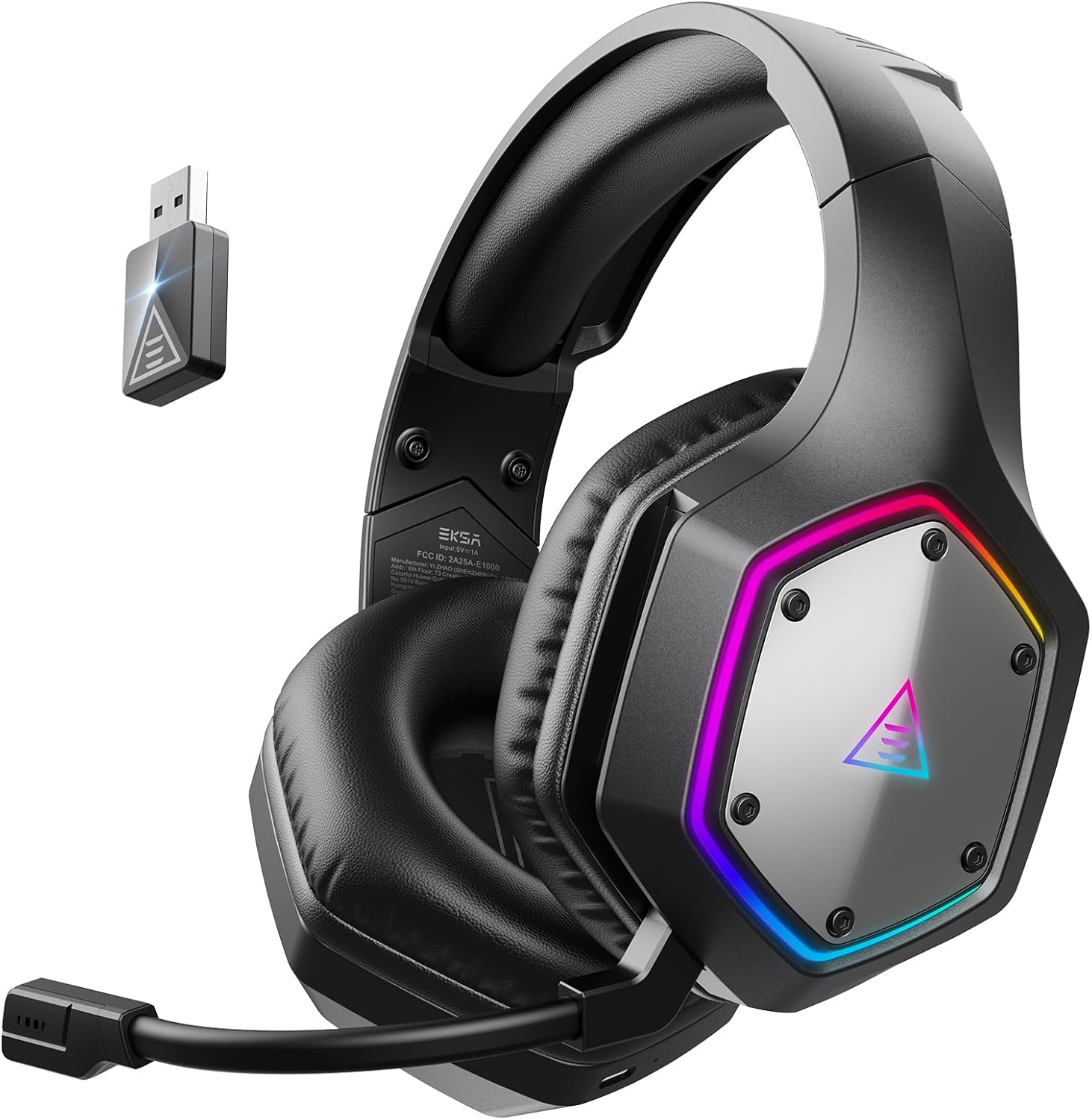 Gaming Headset Rgb - 2.4GHz Wireless Gaming Headset for PS5,