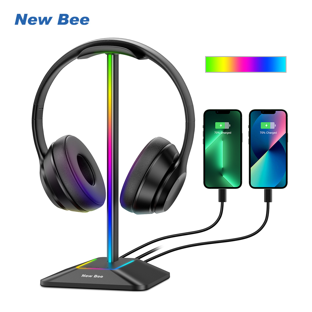 New Bee Z8 RGB Headphones Stan - Headphone Stand Desk reseña y precio