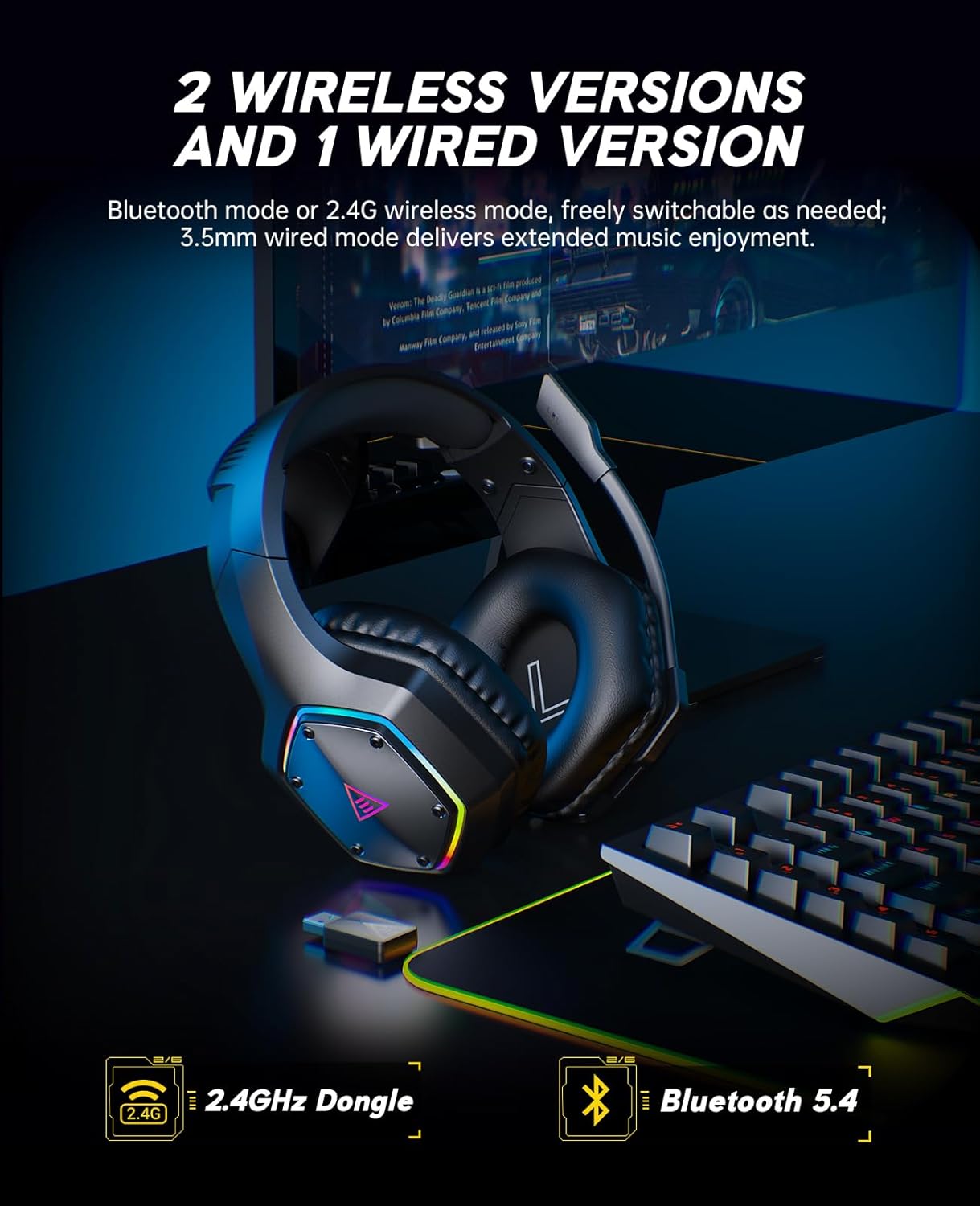 2.4GHz Wireless Gaming Headset - Gaming Headset Rgb reseña y precio