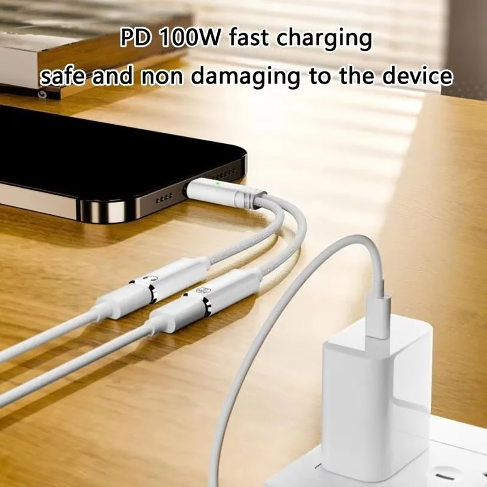 USB C Splitter 2 in 1 Headphon - Earphone Splitter Jack reseña y precio