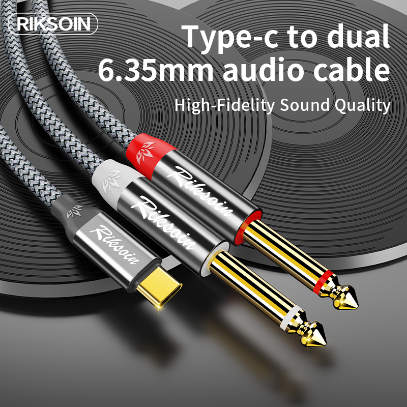 USB Type C to Dual 6.35mm TS A - Audio Splitter Y reseña y precio