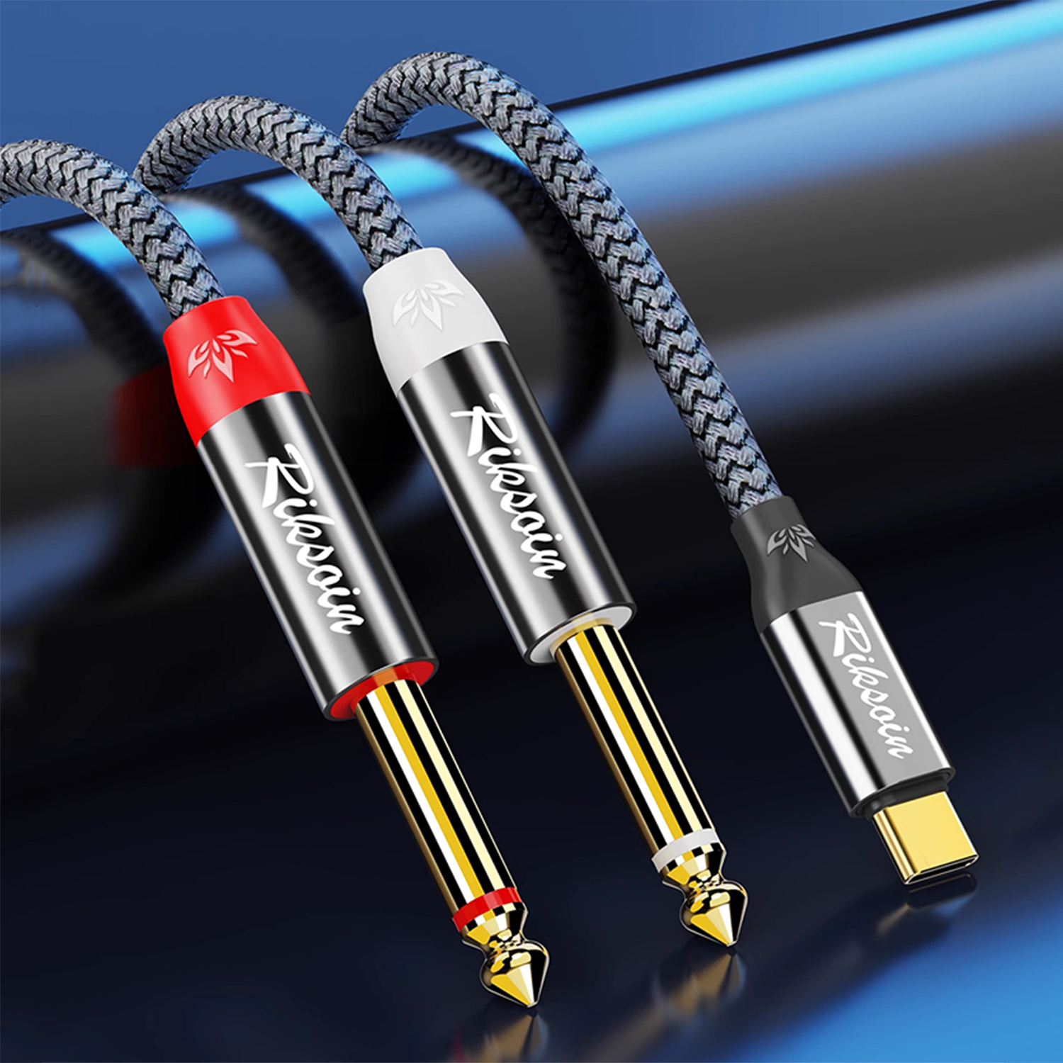 USB Type C to Dual 6.35mm TS A - Audio Splitter Y reseña y precio