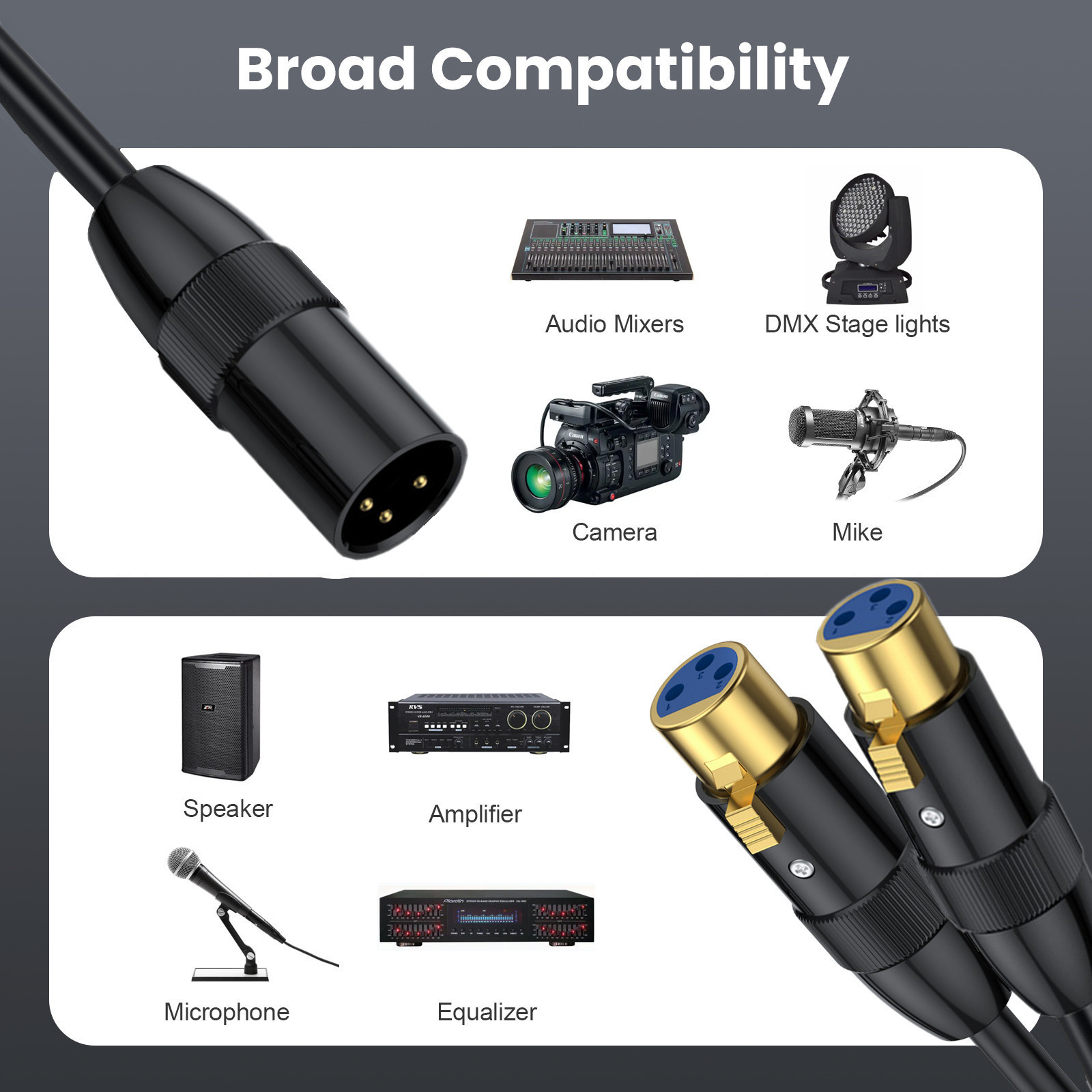 XLR 3P Splitter Cable, XLR Mal - Audio Splitter Y reseña y precio