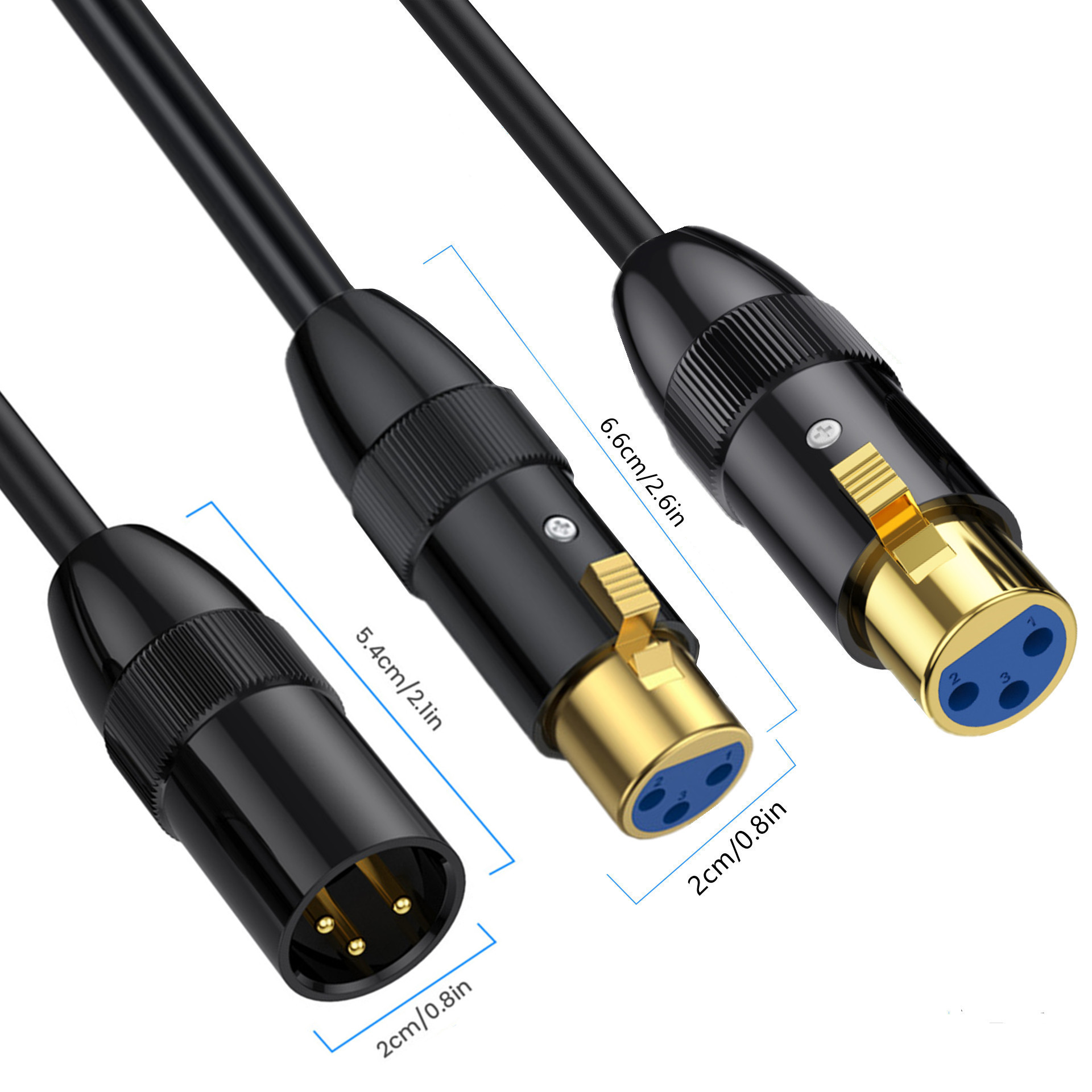 XLR 3P Splitter Cable, XLR Mal - Audio Splitter Y reseña y precio