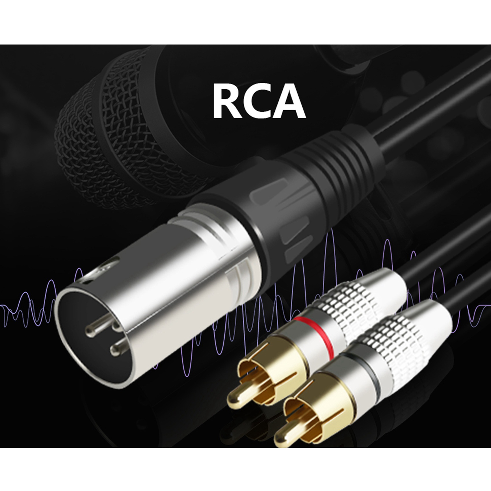 1 XLR Male to 2 RCA Male Plug  - Audio Splitter Y reseña y precio