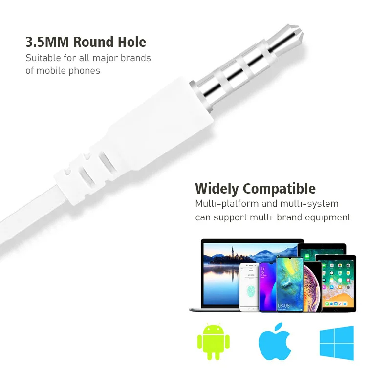 1/2/3/4Pcs Universal 3.5mm Ste - Wired Earphone Mic reseña y precio
