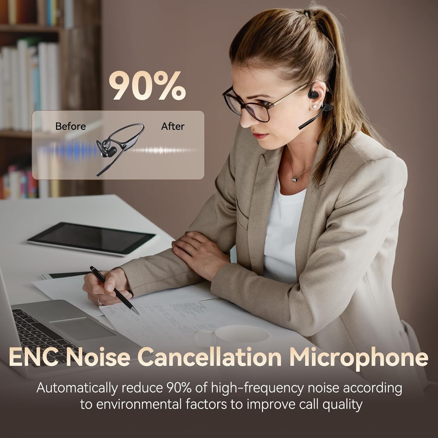 Open Ear Headphones with AI No - Noise Cancelling Headphone reseña y precio