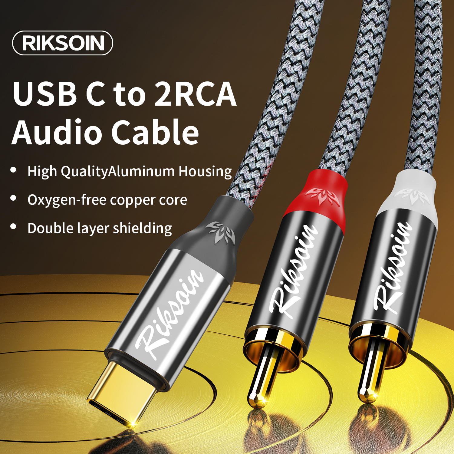 USB C to 2RCA Stereo Cable Y S - Audio Splitter Y reseña y precio