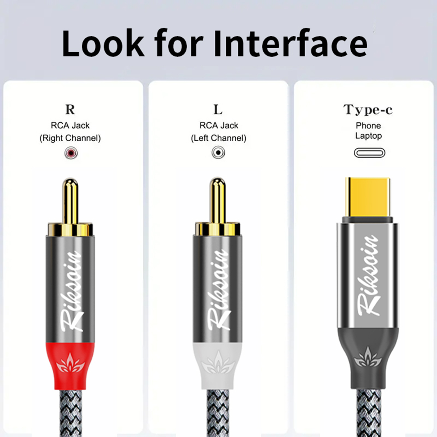 USB C to 2RCA Stereo Cable Y S - Audio Splitter Y reseña y precio