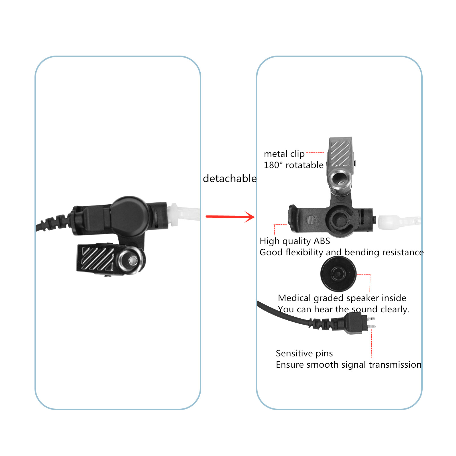 Earpiece Surveillance Kit, Wal - Wired Earphone Mic reseña y precio