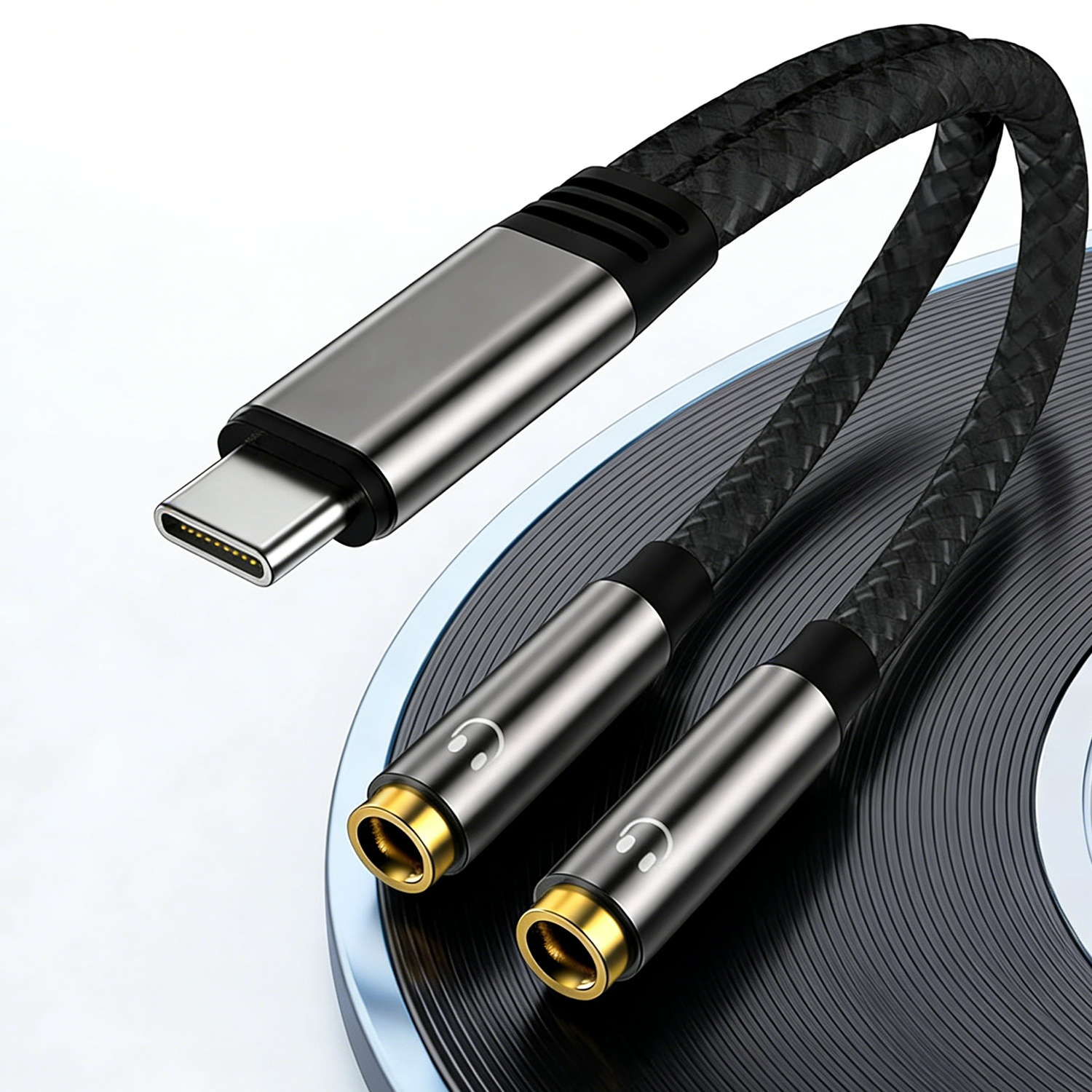 USB C To Dual 3.5mm Female Hea - Audio Splitter Y reseña y precio