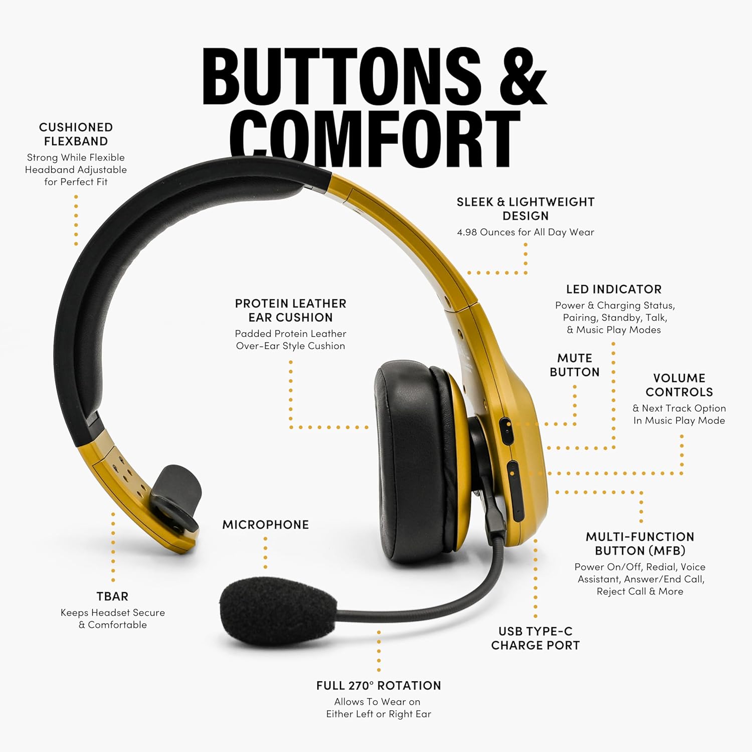Premium Trucker Bluetooth Head - Noise Cancelling Headphone reseña y precio