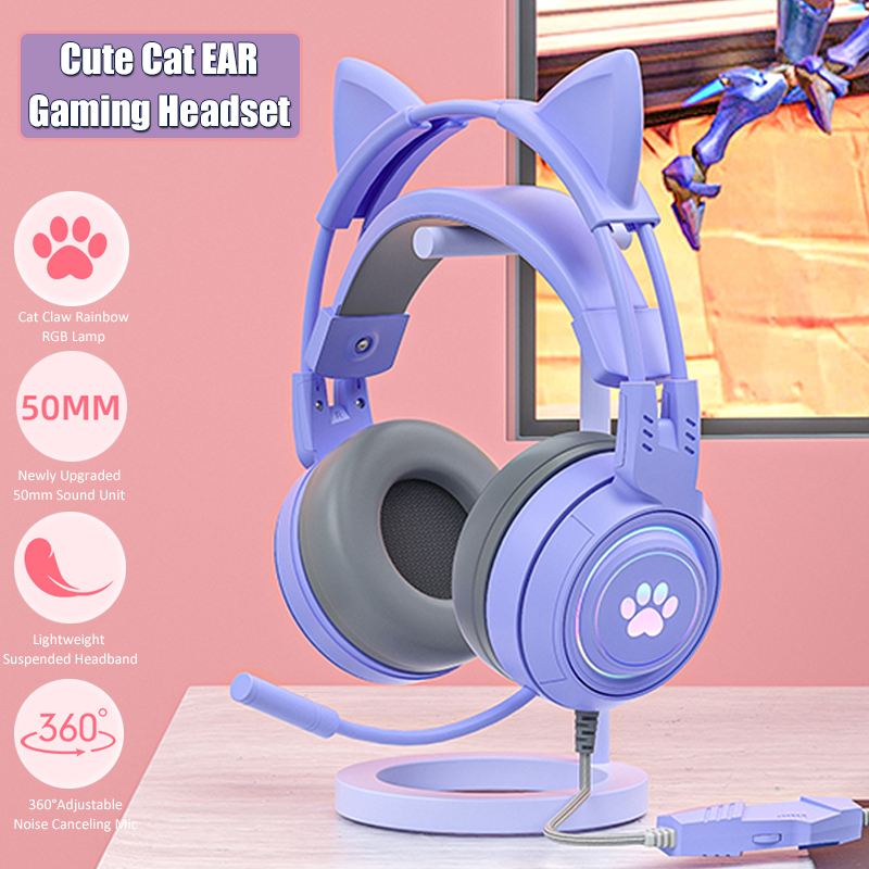 Cute Cat Ear Gaming Headphones - Gaming Headset Rgb reseña y precio