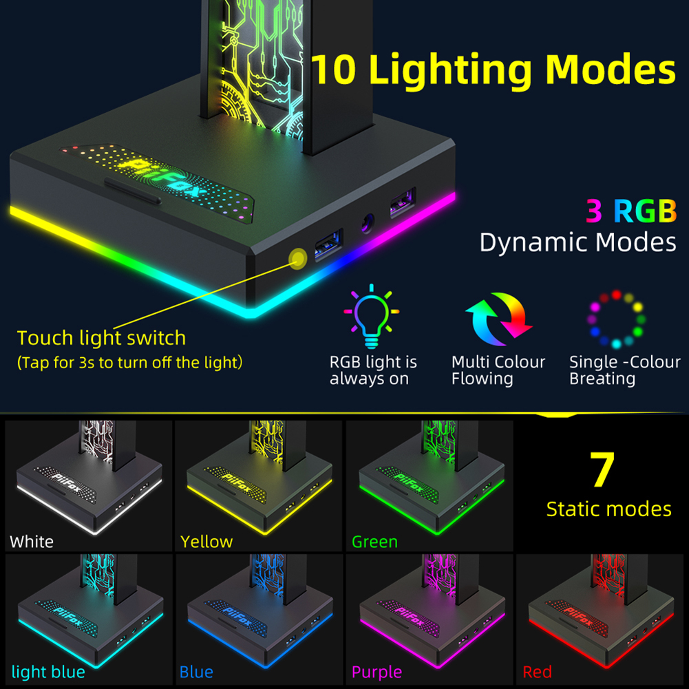 RGB Gaming Headphone Stand Dua - Headphone Stand Desk reseña y precio